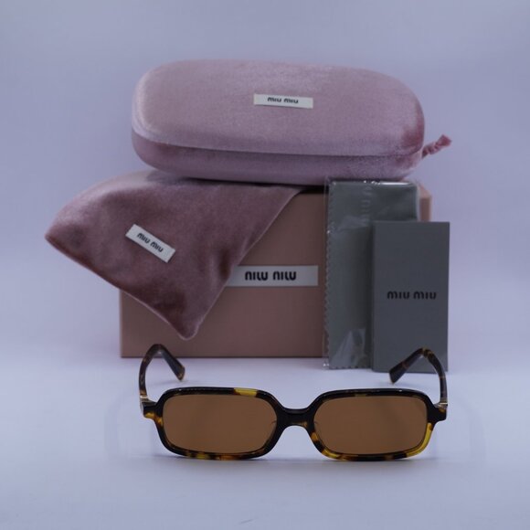 Miu Miu MU11ZSF VAU2Z1 Rectangle Sunglasses – Honey Havana main image 9